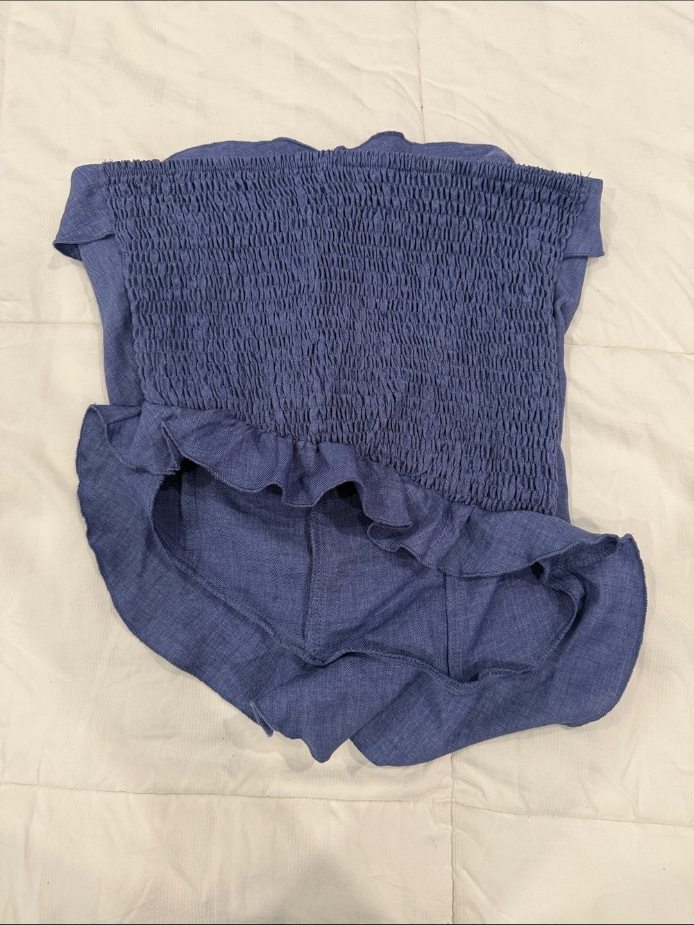 SHEIN Blue Strapless Ruffle Romper Set - Picture 3 of 3